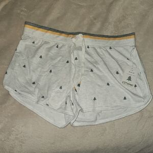P.J. Salvage White Pajama Shorts with Yellow Accent